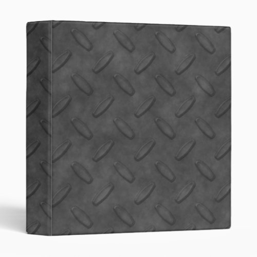 Dark Gray Diamond Plate Texture 3 Ring Binder