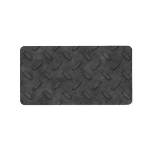 Dark Gray Diamond Plate Texture Label