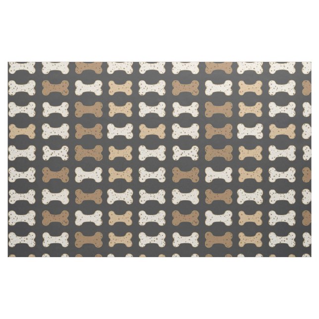 Dark Gray Dog Bone Fabric (Fat Quarter)