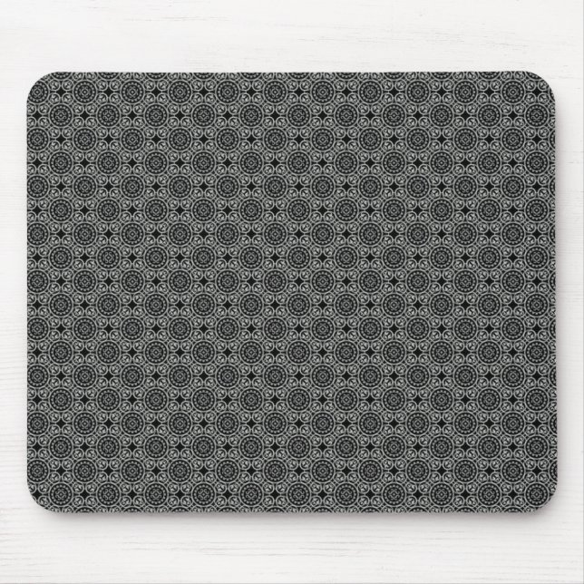 Dark Gray Elegant Circles Mousepad (Front)
