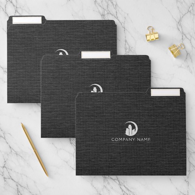 Dark Gray Fabric Texture File Folder (Set)