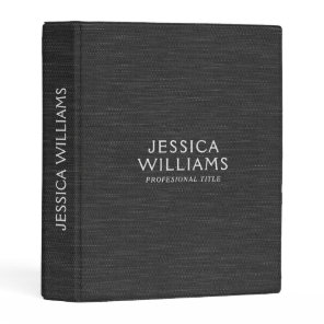 Dark Gray Fabric Texture Light Gray Typography Mini Binder