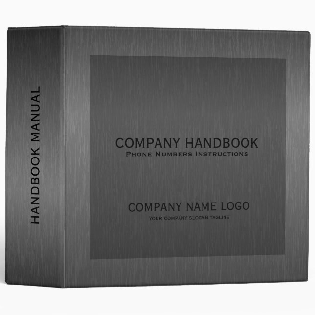 Dark gray Faux Brushed Metal Look Binder (Front/Spine)