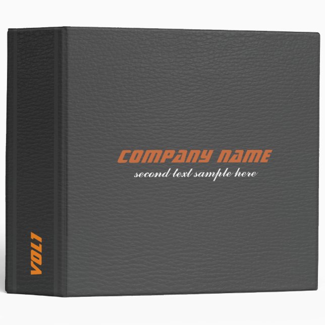 Dark Gray Faux Leather Look Binder (Front/Spine)