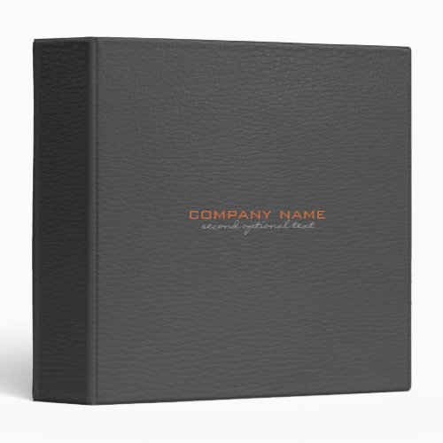 Dark Gray Faux Leather Look Customized 3 Ring Binder