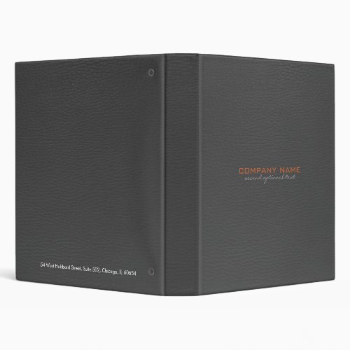 Dark Gray Faux Leather Look Customized 3 Ring Binder
