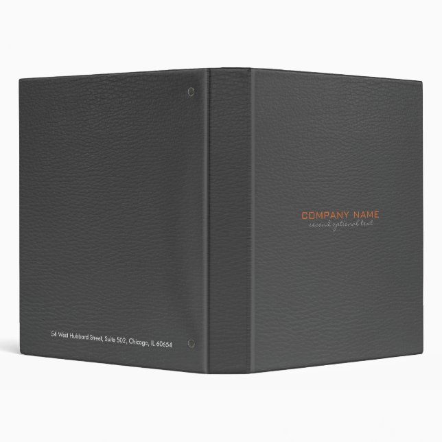 Dark Gray Faux Leather Look Customized 3 Ring Binder (Background)