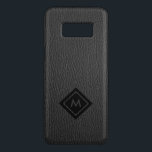 Dark-Gray Faux Leather Print Case-Mate Samsung Galaxy S8 Case<br><div class="desc">Elegant simple dark-gray vintage faux leather texture print with optional monogram.</div>