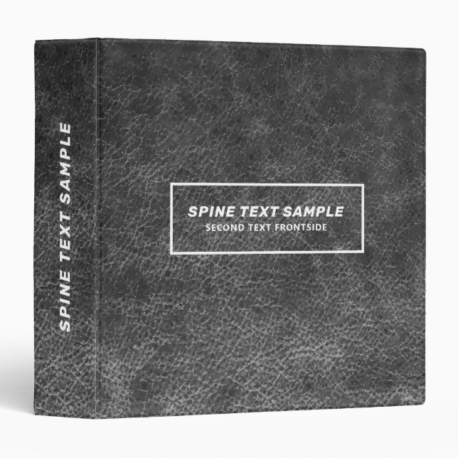 Dark-gray faux leather texture 3 ring binder (Front/Spine)
