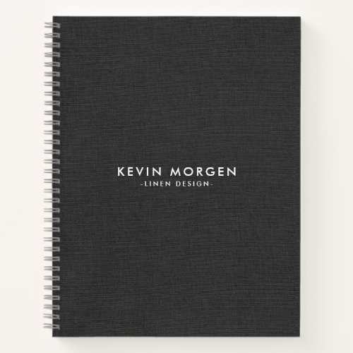 Dark_gray faux linen notebook