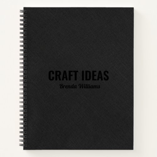 Dark gray faux linen texture notebook