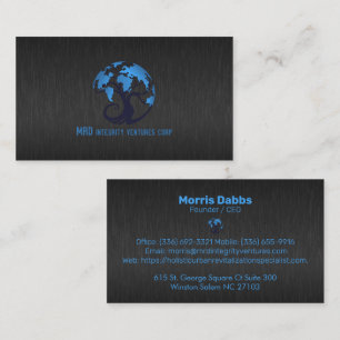 Dark-gray faux meta texture business ca business card