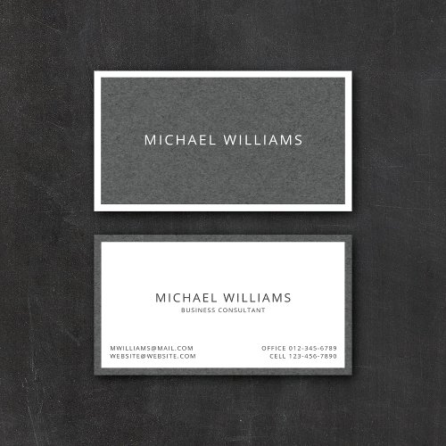 Dark Gray Faux Wool Masculine Business Cards