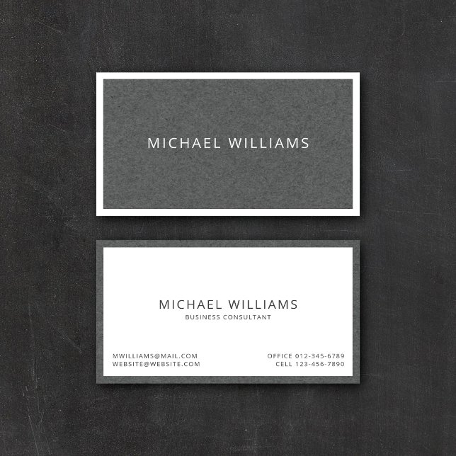 Dark Gray Faux Wool Masculine Business Cards (Creator Uploaded)