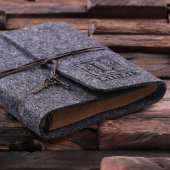 Dark Gray Flourished Monogram Portfolio Journal (Front)