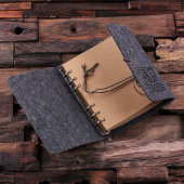 Dark Gray Flourished Monogram Portfolio Journal (Inside)