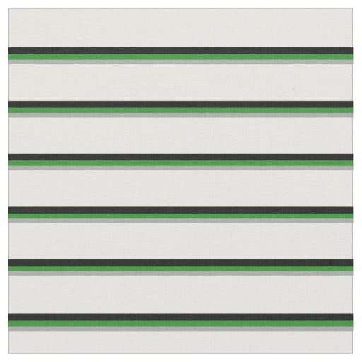 Dark Gray, Forest Green, Black & Mint Cream Lines Fabric