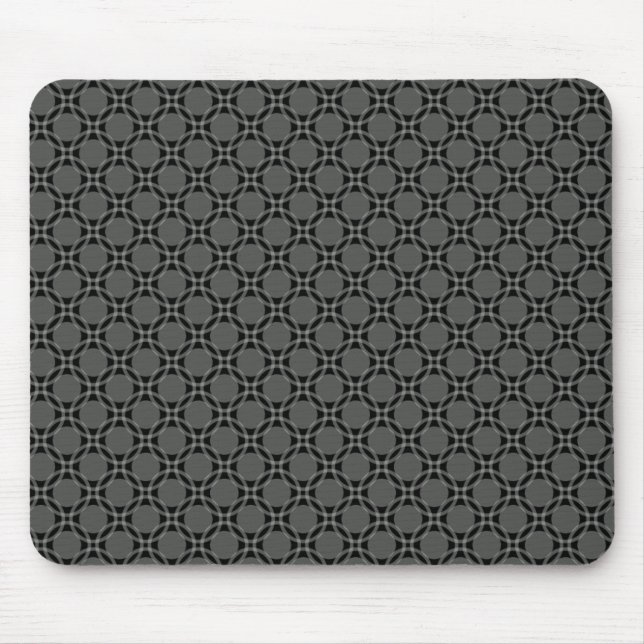 Dark Gray Funky Circles Mousepad (Front)