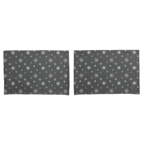 dark gray fuzzy snowflake pattern pillow case