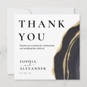 Dark gray gemstone thank you card