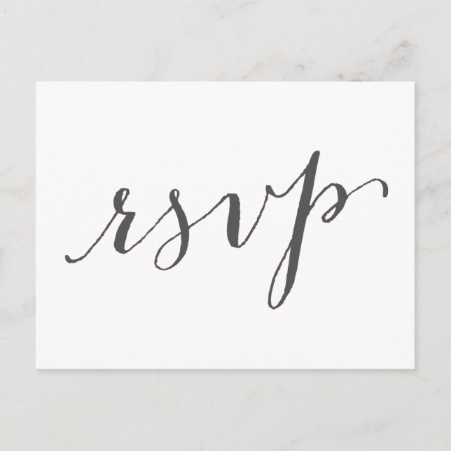 Dark Gray Glamor | Wedding RSVP Postcard (Front)