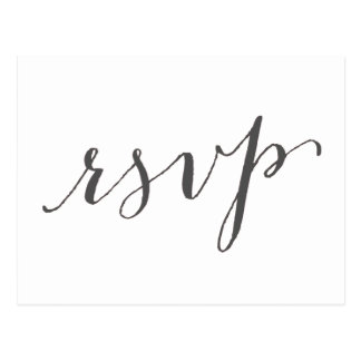Dark Gray Glamor | Wedding RSVP Postcard