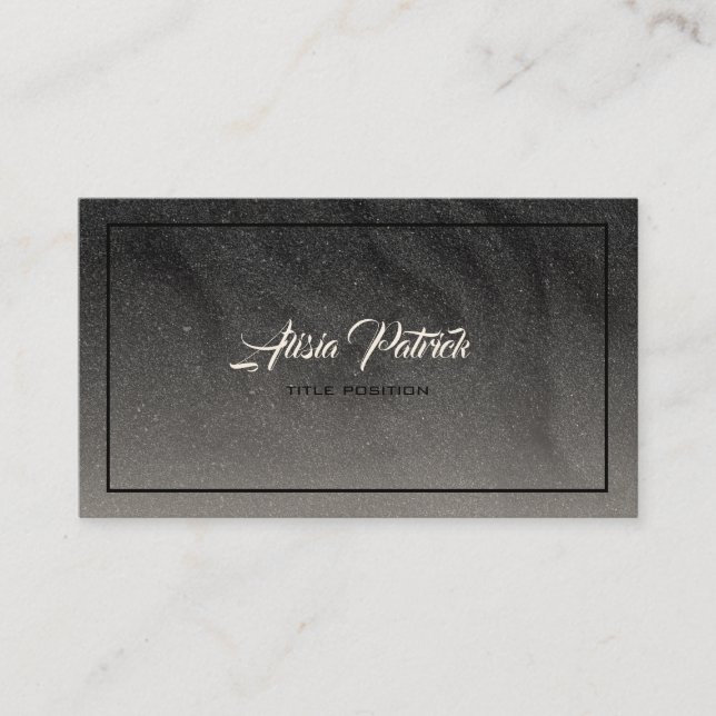 Dark Gray Glitter Business Card (Front)