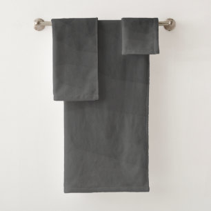 Dark gray gradient geometric mesh pattern bath towel set