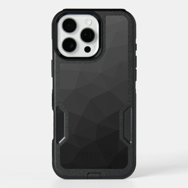 Dark gray gradient geometric mesh pattern otterbox iPhone case (Back)