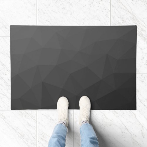 Dark gray gradient geometry mesh pattern doormat