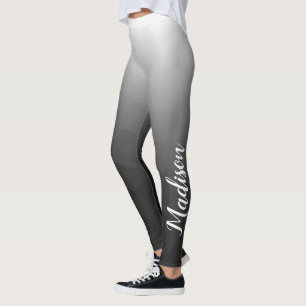 Dark gray Gradient Geometry Mesh Pattern Name Leggings
