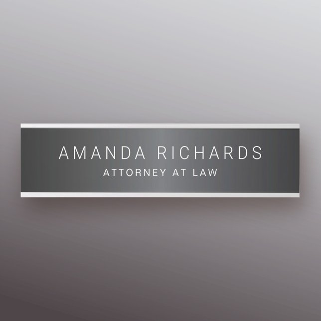 Dark gray gradient name and title door sign (Creator Uploaded)