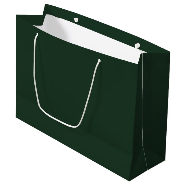 Dark Gray Green Large Gift Bag (Front Angled)