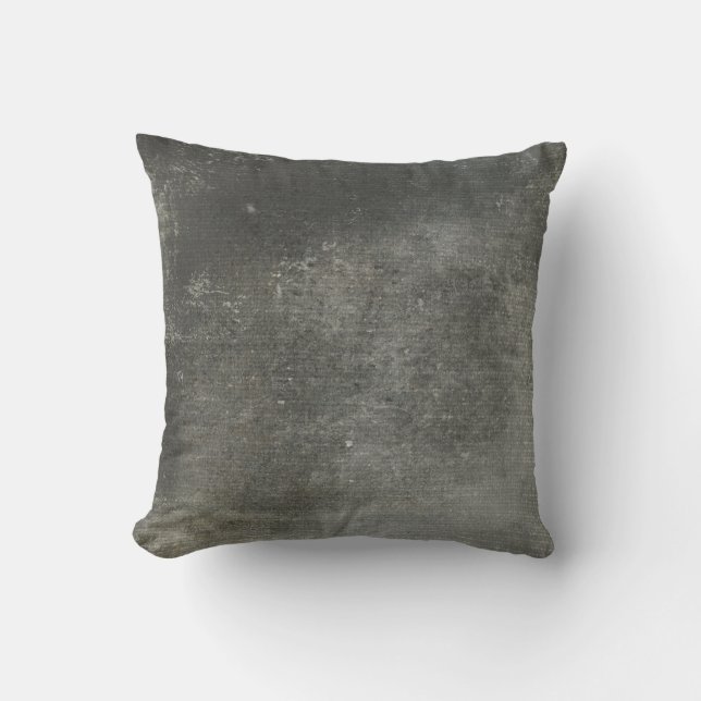 Dark Gray Industrial Faux Cement Style Throw Pillow (Front)