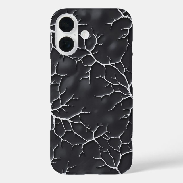Dark Gray iPhone Case with Branch Texture (Back)