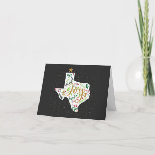 Dark Gray Joy Holiday Leaves Texas Shape Photo