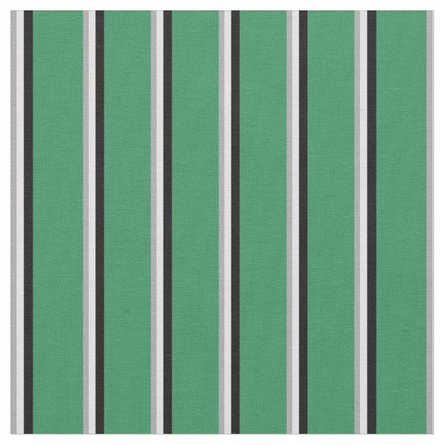 Dark Gray, Lavender, Black & Sea Green Stripes Fabric (Close Up)