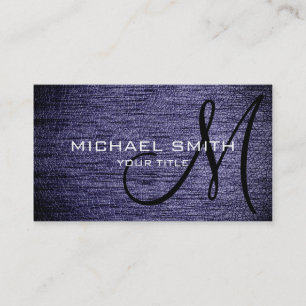 Dark gray leather business card
