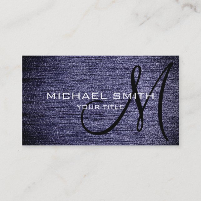 Dark gray leather business card (Front)