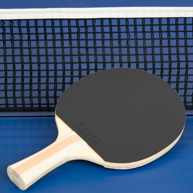 Dark Gray Leather Look Customized Ping Pong Paddle (Insitu)