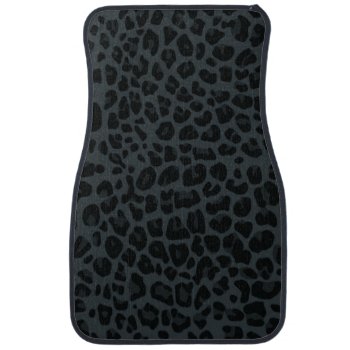Dark Gray Leopard Print Pattern Car Floor Mat by Brothergravydesigns at Zazzle