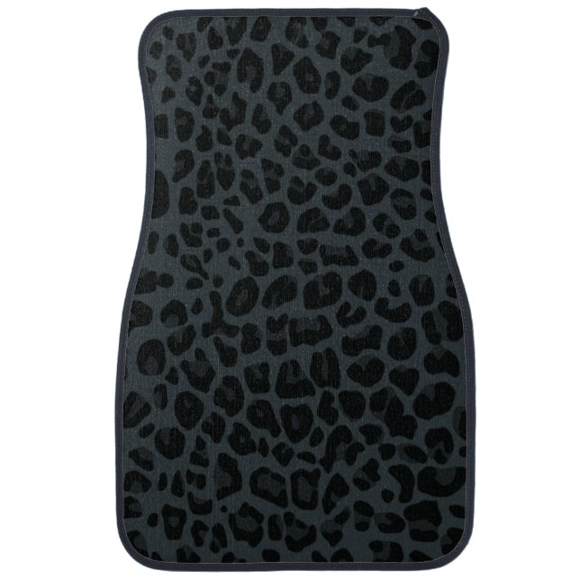 Dark gray leopard print pattern car floor mat (Front)