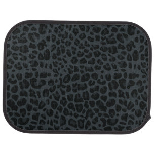 Dark gray leopard print pattern car mat