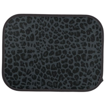 Dark Gray Leopard Print Pattern Car Mat