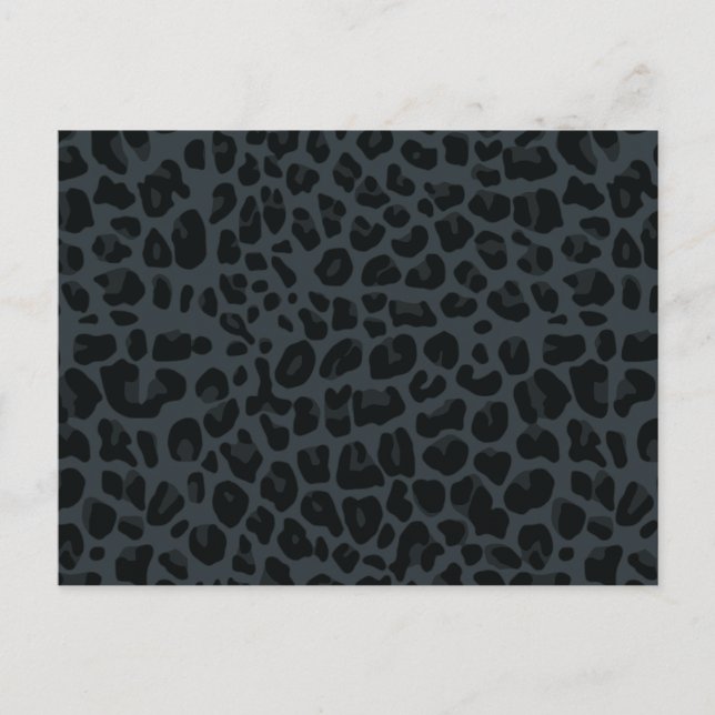 dark gray leopard print pattern postcard (Front)