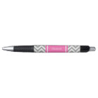 Dark Gray Lg Chevron Hot Pink #2 Name Monogram