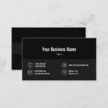 Dark Gray Line Business Icons Black Business Card