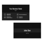Dark Gray Line Business Icons Black Business Card Dark Gray Line Business Icons Black Business Card