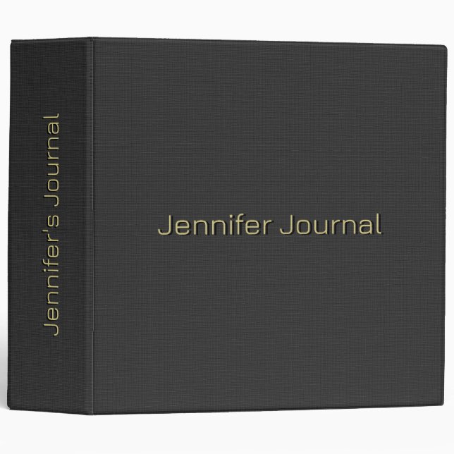 Dark-Gray Linen Burlap Texture 3 Ring Binder (Front/Spine)