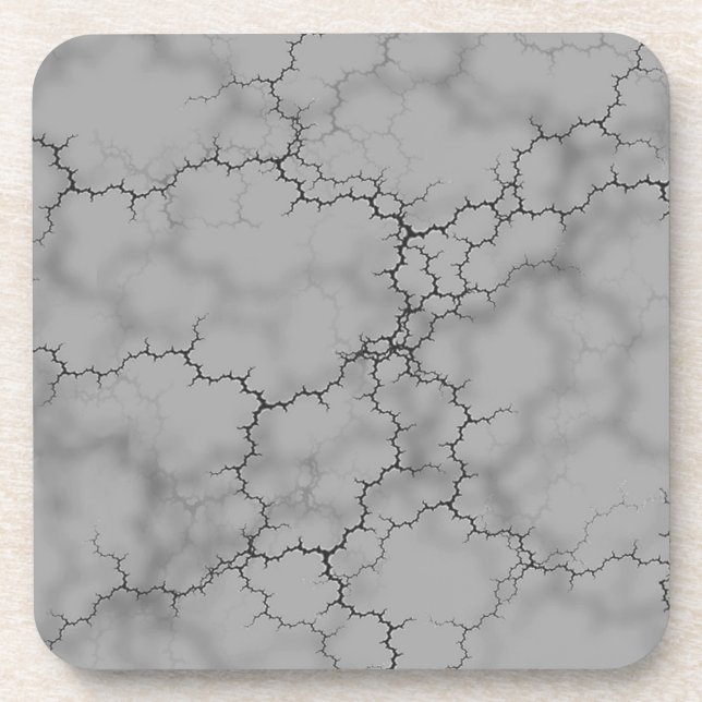 Dark Gray Marble Pattern Drink Coaster (Front)